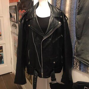 Mens black leather jacket - GREAT QUALITY! REAL LEATHER!